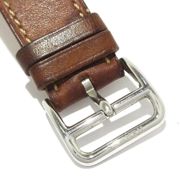 Auth HERMES Cape Cod Double Tour CC1.710 1****** Silver Brown Wrist Watch - Picture 12 of 12